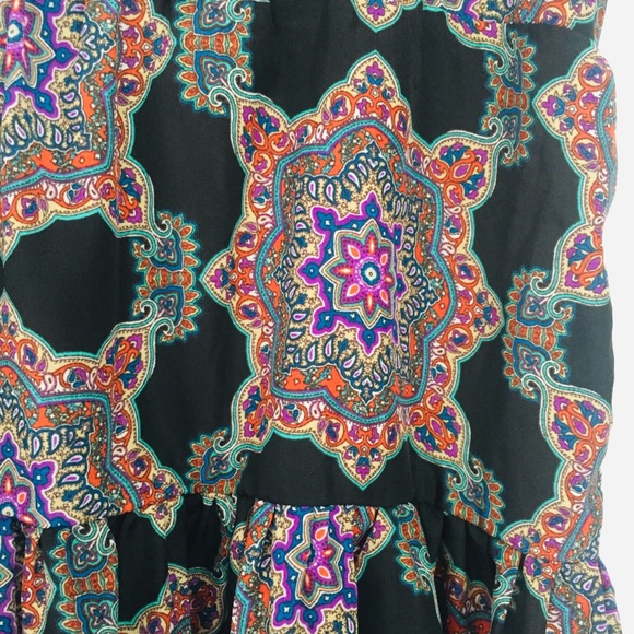 *DONATED* BAND OF GYPSIES Boho Flowy Printed Tunic Top Mini Dress - Picture 4 of 13